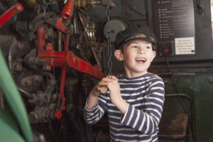 Young Train Driver at Tiverton Museum